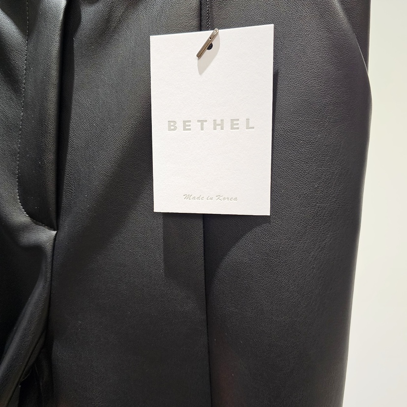 BETHEL韓國直郵㊣女士新品休閑推薦真品時尚熱賣休閑褲皮革BETHEL休閑褲