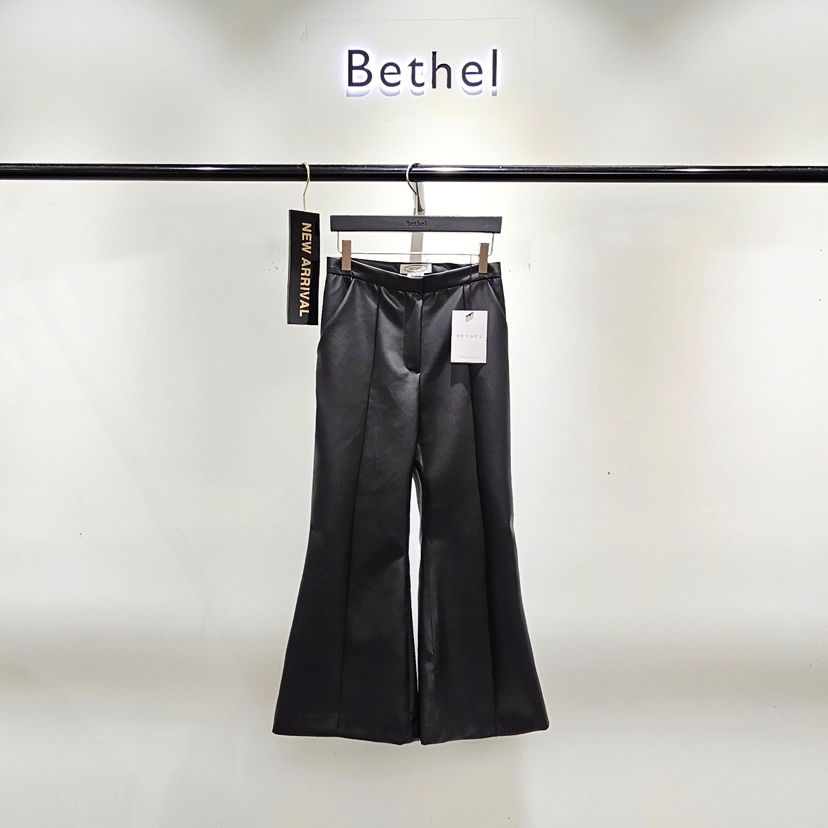 BETHEL韓國直郵㊣女士新品休閑推薦真品時尚熱賣休閑褲皮革BETHEL休閑褲圖色2