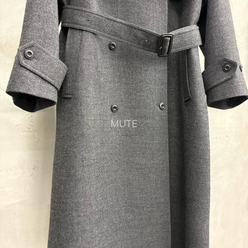 MUTE-P東大門㊣實拍女士新款休閑真品25秋冬中長款大衣含腰帶MUTE中長款大衣