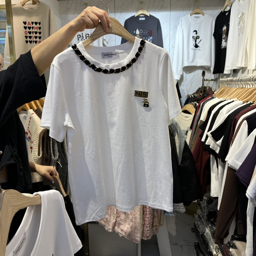 COCO HOLIC東大門㊣實拍女士新款休閑推薦真品職業時尚T恤COCO HOLICT恤圖色2