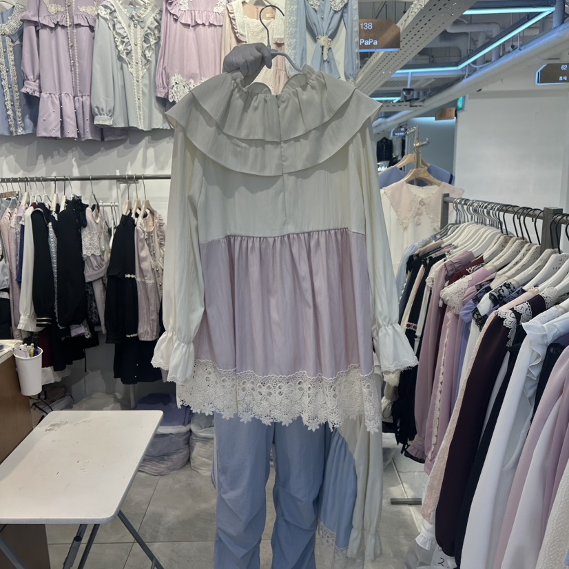 PAPA韓國代購㊣女士新品25秋冬人氣真品熱賣職業襯衫蕾絲衫PAPA襯衫/蕾絲衫