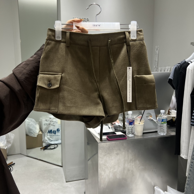 NUESE韓國代購㊣女士新品人氣真品25秋冬職業休閑時尚短褲口袋NUESE短褲圖色1
