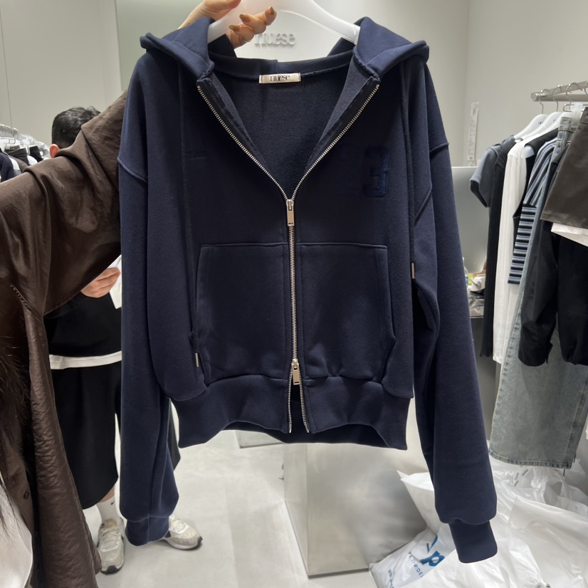 NUESE東大門㊣直郵女士新品25秋冬熱賣人氣時尚夾克拉鏈連帽NUESE夾克圖色2