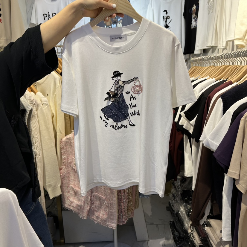 COCO HOLIC東大門㊣實拍女裝新款時尚休閑職業推薦人氣T恤COCO HOLICT恤圖色1