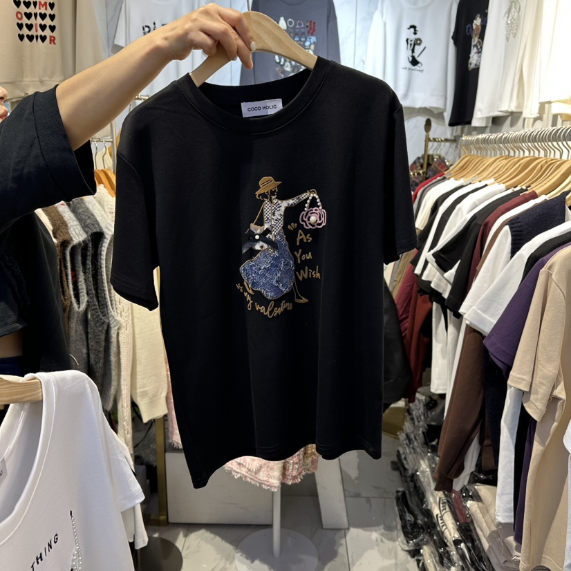 COCO HOLIC東大門㊣實拍女裝新款時尚休閑職業推薦人氣T恤COCO HOLICT恤圖色2