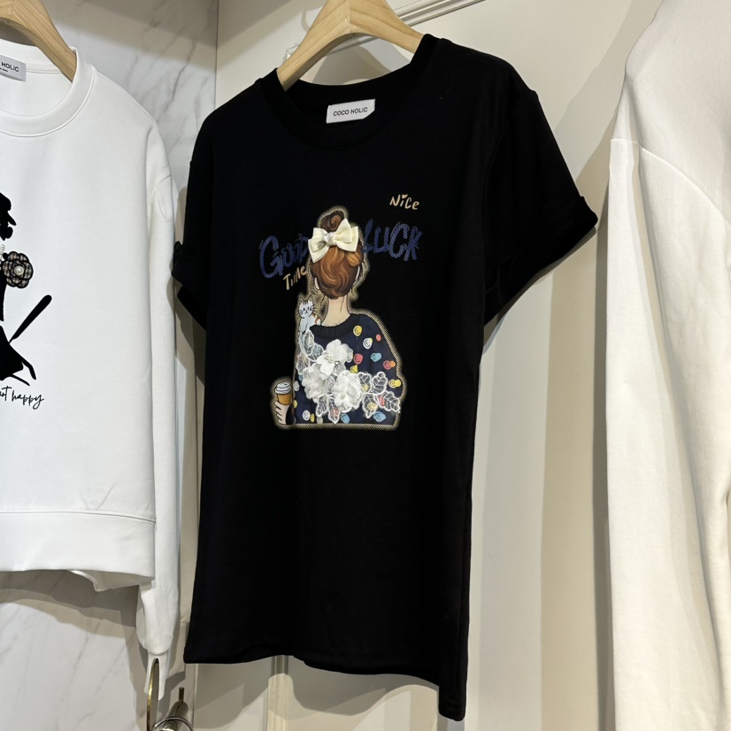 COCO HOLIC東大門㊣實拍女裝新款真品職業時尚休閑人氣T恤COCO HOLICT恤圖色2