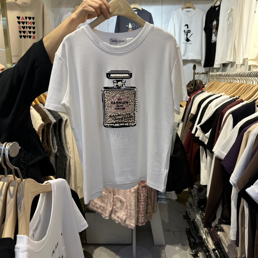 COCO HOLIC東大門㊣實拍女士新品休閑25秋冬職業推薦時尚T恤COCO HOLICT恤圖色1
