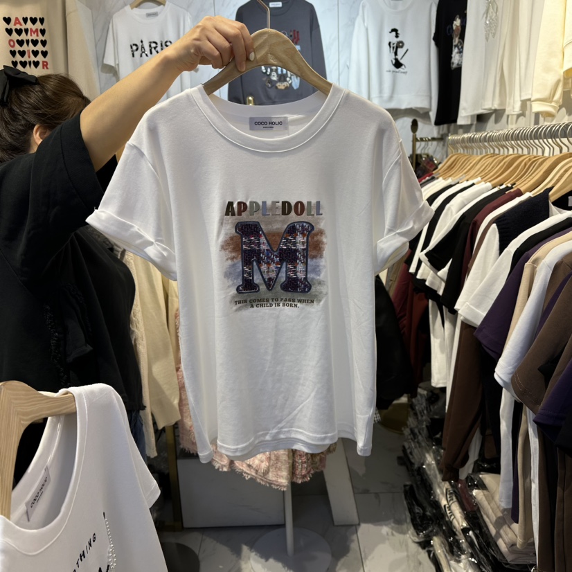 COCO HOLIC韓國代購㊣女裝新品時尚25秋冬推薦職業熱賣T恤COCO HOLICT恤圖色1