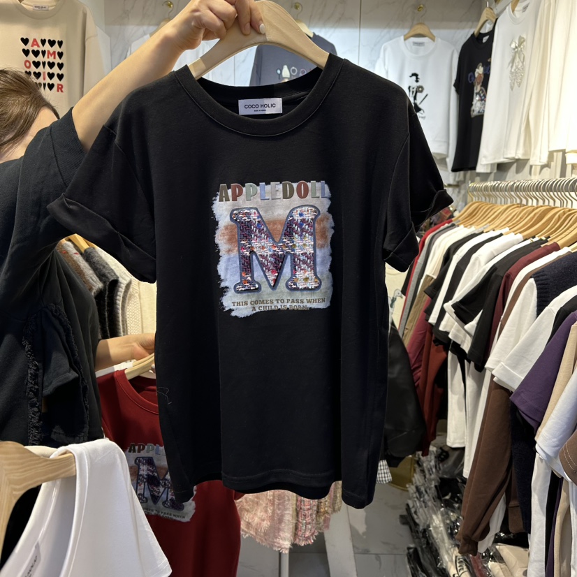 COCO HOLIC韓國代購㊣女裝新品時尚25秋冬推薦職業熱賣T恤COCO HOLICT恤圖色3