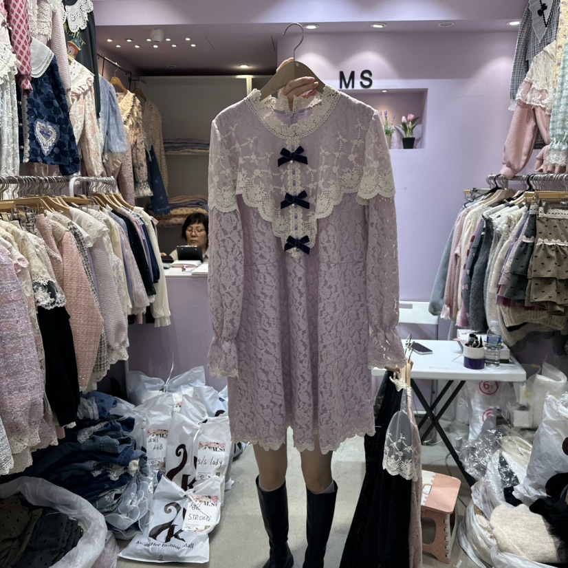 MS韓國直郵㊣女裝新品人氣25秋冬休閑熱賣職業時尚真品連衣裙MS連衣裙圖色2