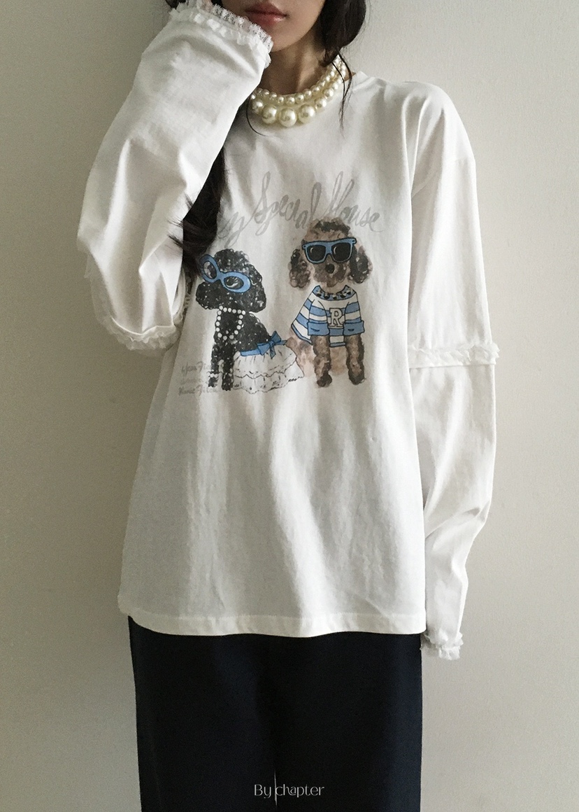 BY CHAPTER東大門㊣代購女士新款真品職業熱賣長袖T恤假兩件BY Chapter長袖T恤