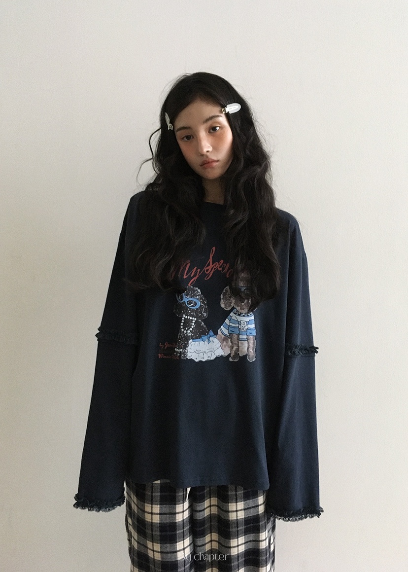 BY CHAPTER東大門㊣代購女士新款真品職業熱賣長袖T恤假兩件BY Chapter長袖T恤圖色3