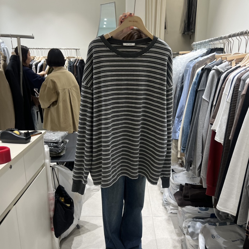 NAVYBURST韓國代購㊣女裝新款人氣職業25秋冬熱賣時尚長袖T恤NAVY BURST長袖T恤圖色1