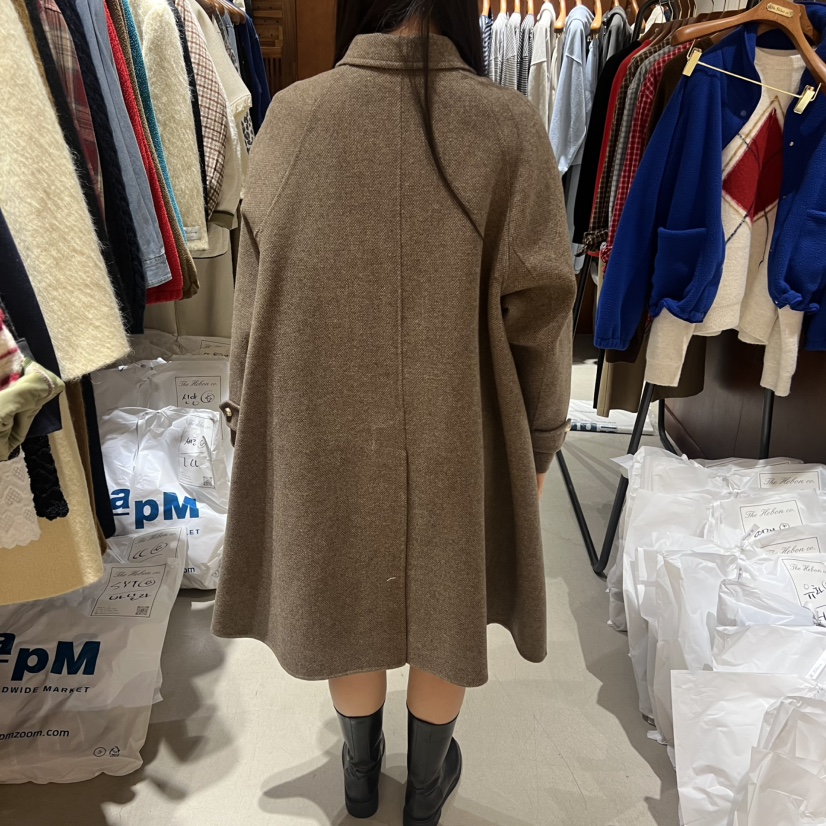 HEBON東大門㊣實拍女士新品真品人氣職業中長款大衣手工制作HEBON中長款大衣