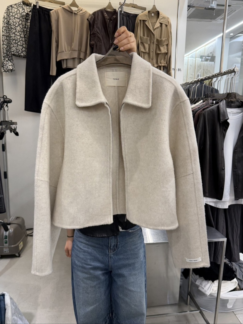 THE SIL東大門㊣直郵女士新品25秋冬人氣推薦短款大衣手工THE SIL/1 2ILLY短款大衣圖色1