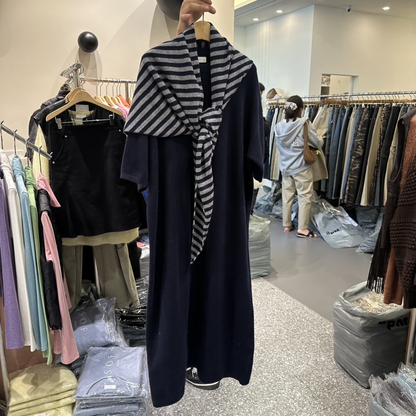 SOF韓國直郵㊣女士新品推薦真品人氣25秋冬熱賣職業連衣裙披肩SOF連衣裙圖色1