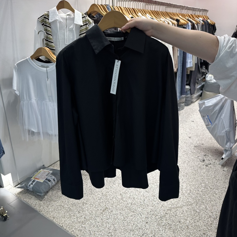 ATPZ東大門㊣直郵女裝新品人氣職業休閑25秋冬襯衫蕾絲衫喇叭ATTENTION PLEAES襯衫/蕾絲衫圖色3