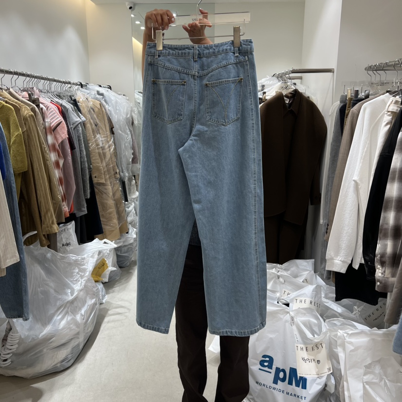 THE REST韓國代購㊣女士新品推薦休閑熱賣25秋冬職業牛仔褲THE REST/UNNOEUD牛仔褲