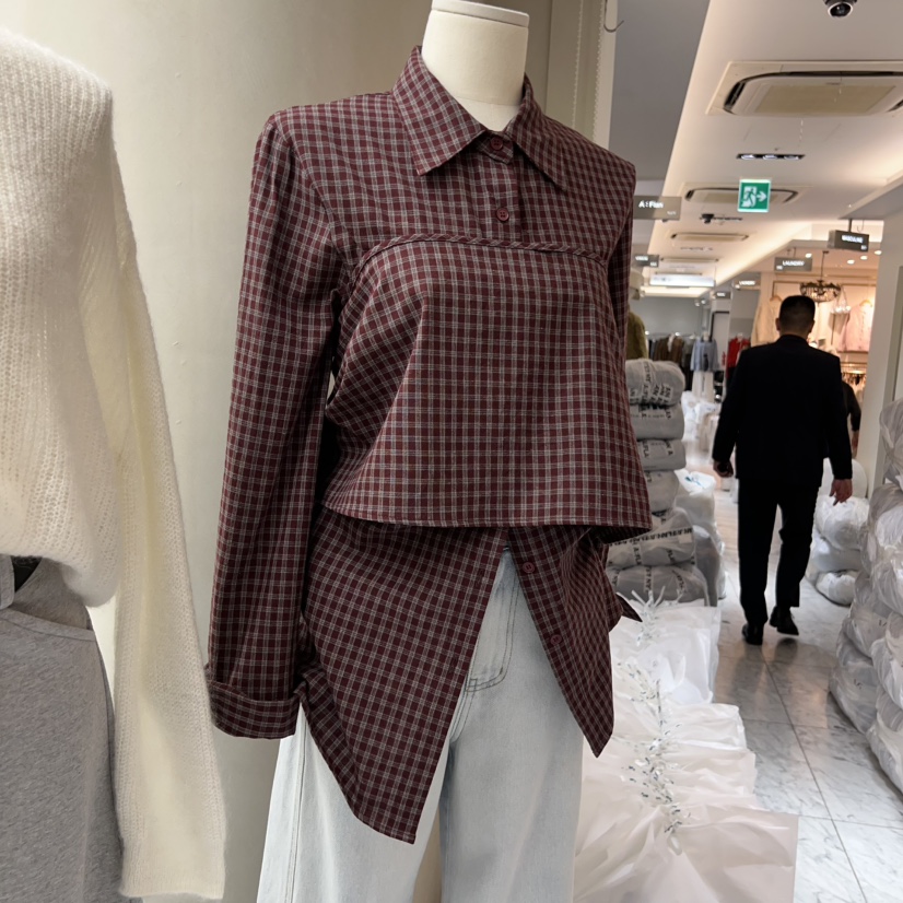 MURR韓國代購㊣女裝新品熱賣25秋冬真品休閑人氣時尚套裝格紋MURR套裝圖色1