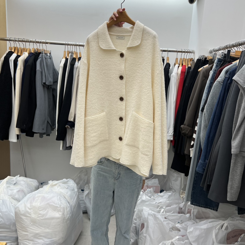 DRESS ROOM韓國直郵㊣女士新品時尚人氣25秋冬短款大衣手工DRESS ROOM短款大衣圖色1
