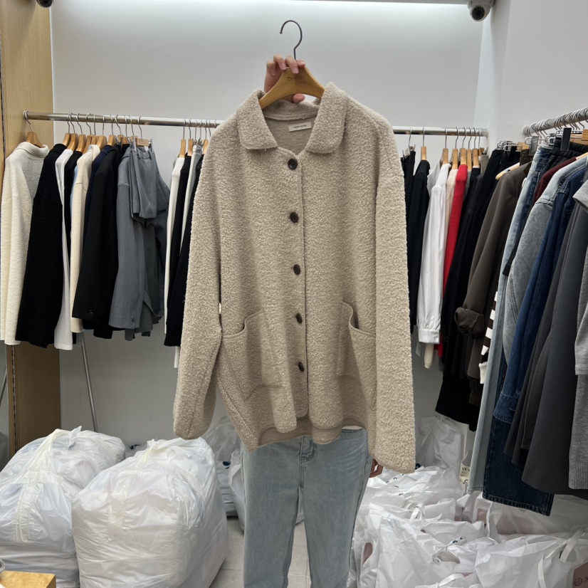 DRESS ROOM韓國直郵㊣女士新品時尚人氣25秋冬短款大衣手工DRESS ROOM短款大衣圖色2