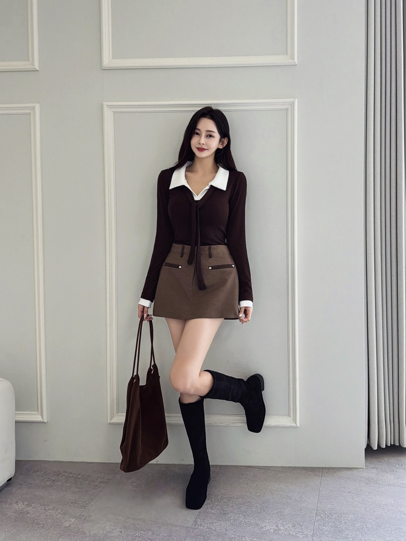 CLOTH韓國直郵㊣女裝新款熱賣推薦人氣真品職業時尚25秋冬短裙CLOTH短裙