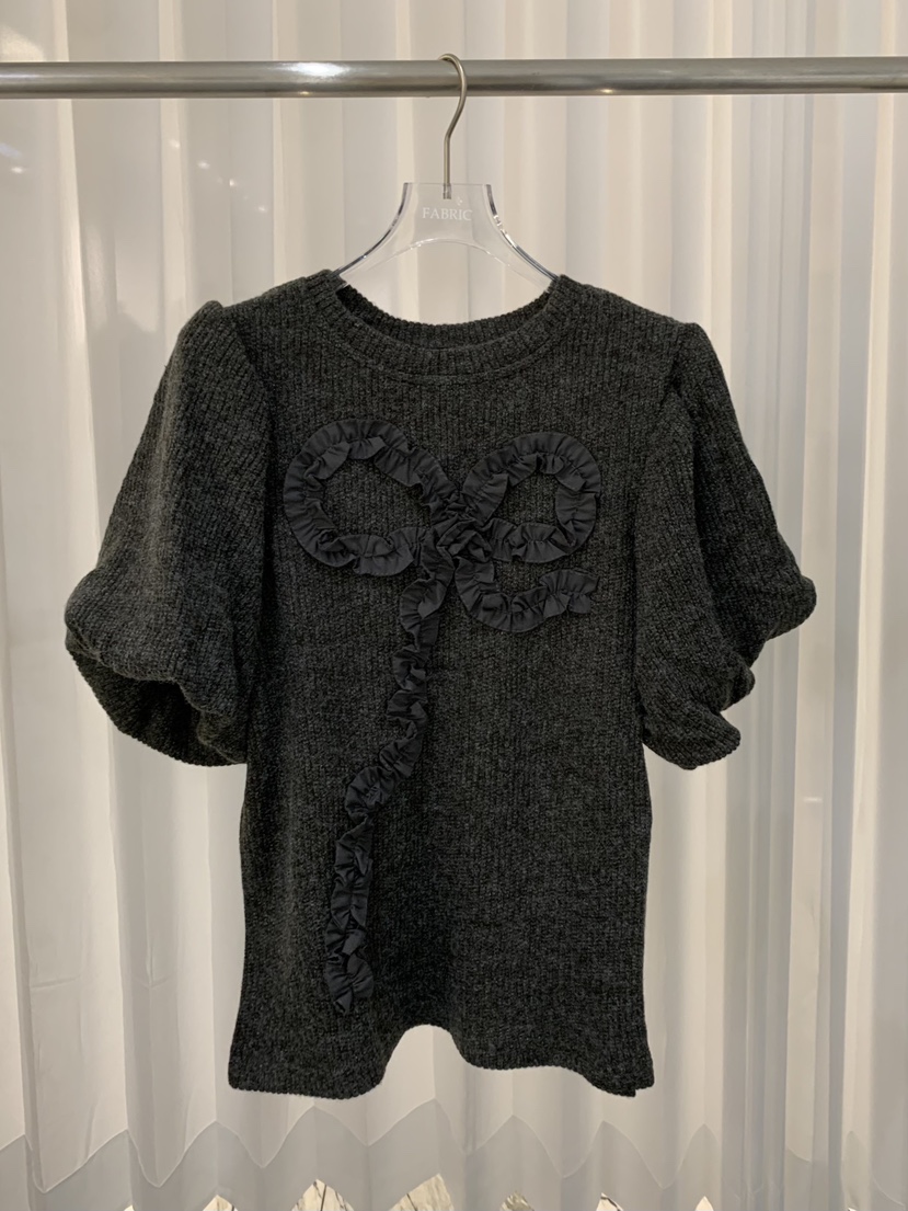 FABRIC韓國代購㊣女士新款真品推薦休閑人氣針織衫荷葉邊絨FABRIC針織衫圖色2