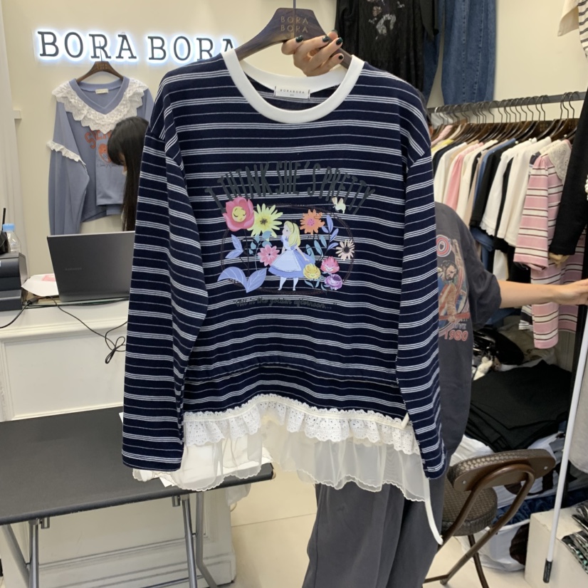 BORA BORA韓國直郵㊣女士新款推薦人氣真品時尚25秋冬長袖T恤BORA BORA長袖T恤圖色1