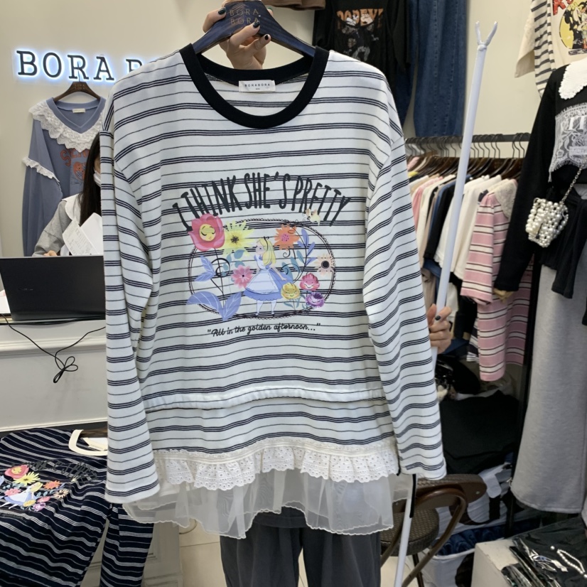 BORA BORA韓國直郵㊣女士新款推薦人氣真品時尚25秋冬長袖T恤BORA BORA長袖T恤圖色2