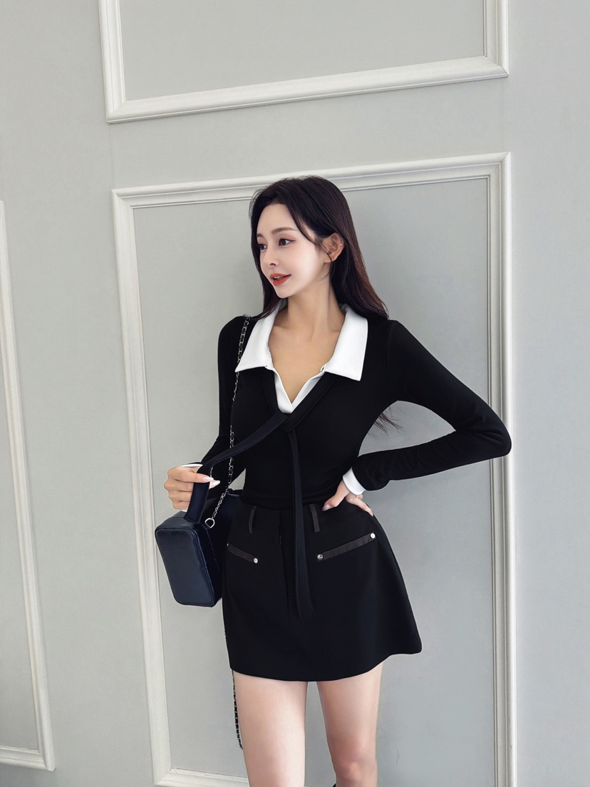 CLOTH東大門㊣代購女裝新品人氣休閑時尚職業推薦熱賣長袖T恤CLOTH長袖T恤圖色2