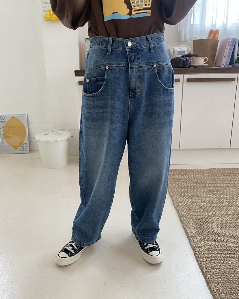 YESFREE東大門㊣直郵女士新品職業推薦人氣時尚25秋冬牛仔褲YESFREE牛仔褲