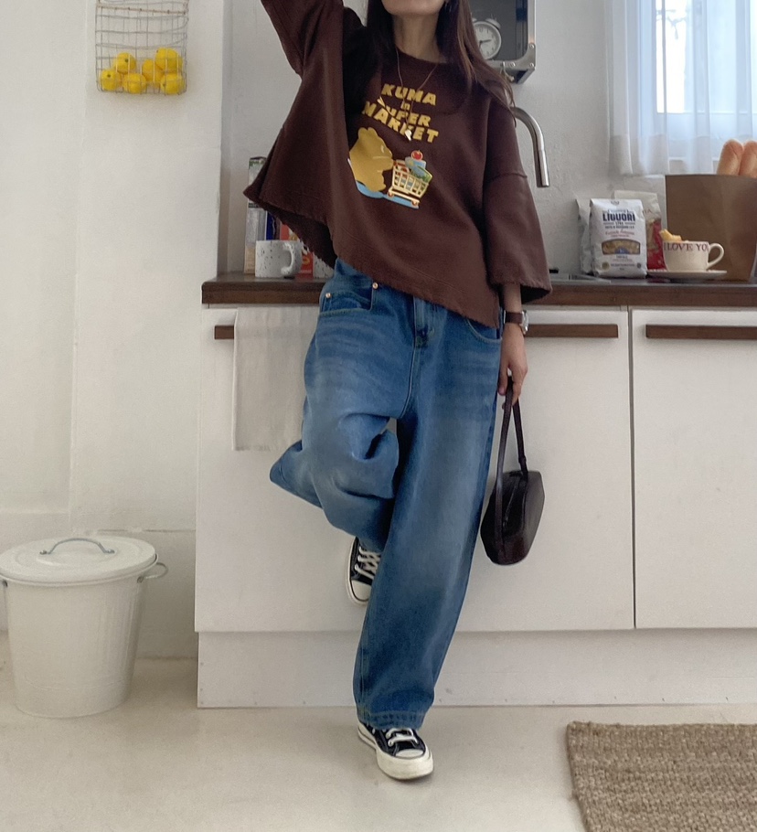 YESFREE東大門㊣直郵女士新品職業推薦人氣時尚25秋冬牛仔褲YESFREE牛仔褲