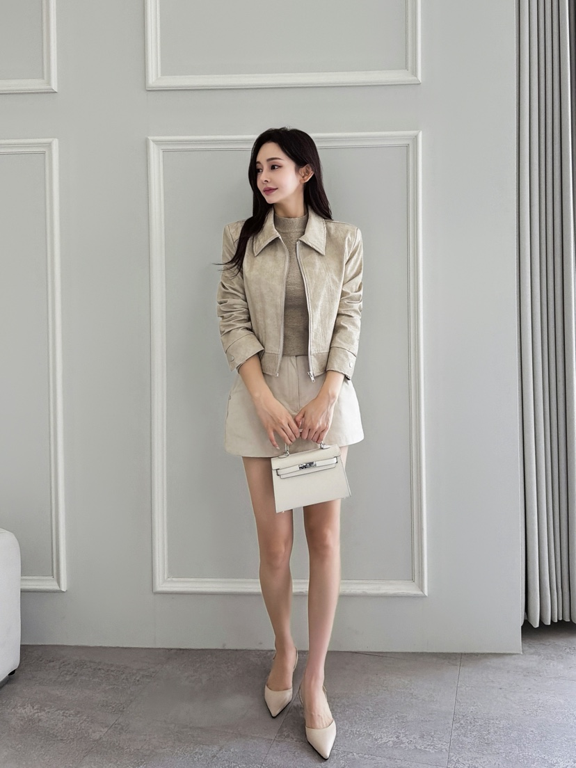 CLOTH韓國代購㊣女裝新款人氣25秋冬推薦休閑真品時尚夾克皮革CLOTH夾克