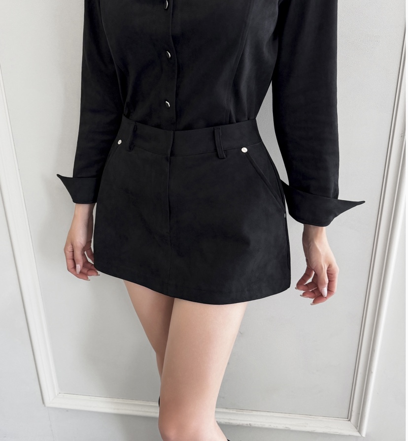CLOTH東大門㊣直郵女裝新款熱賣人氣休閑推薦職業裙褲絨面革CLOTH裙褲圖色2