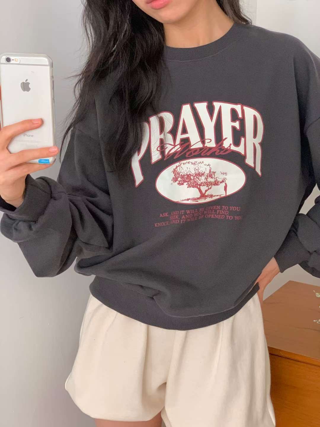 FIVE韓國代購㊣女裝新品熱賣職業人氣25秋冬推薦時尚休閑衛衣FIVE衛衣圖色1