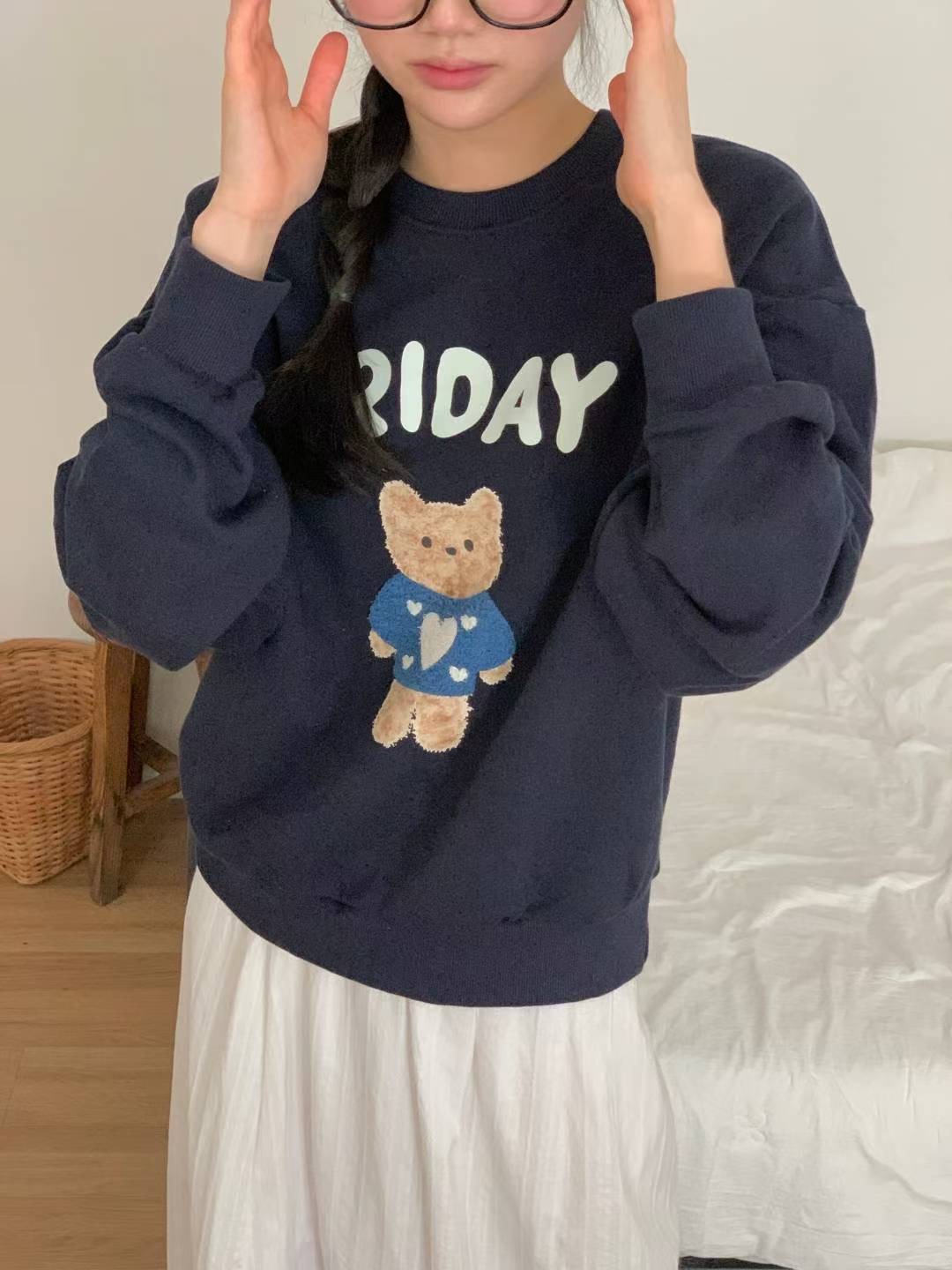 FIVE韓國直郵㊣女士新款時尚職業真品推薦人氣25秋冬熱賣衛衣FIVE衛衣圖色1