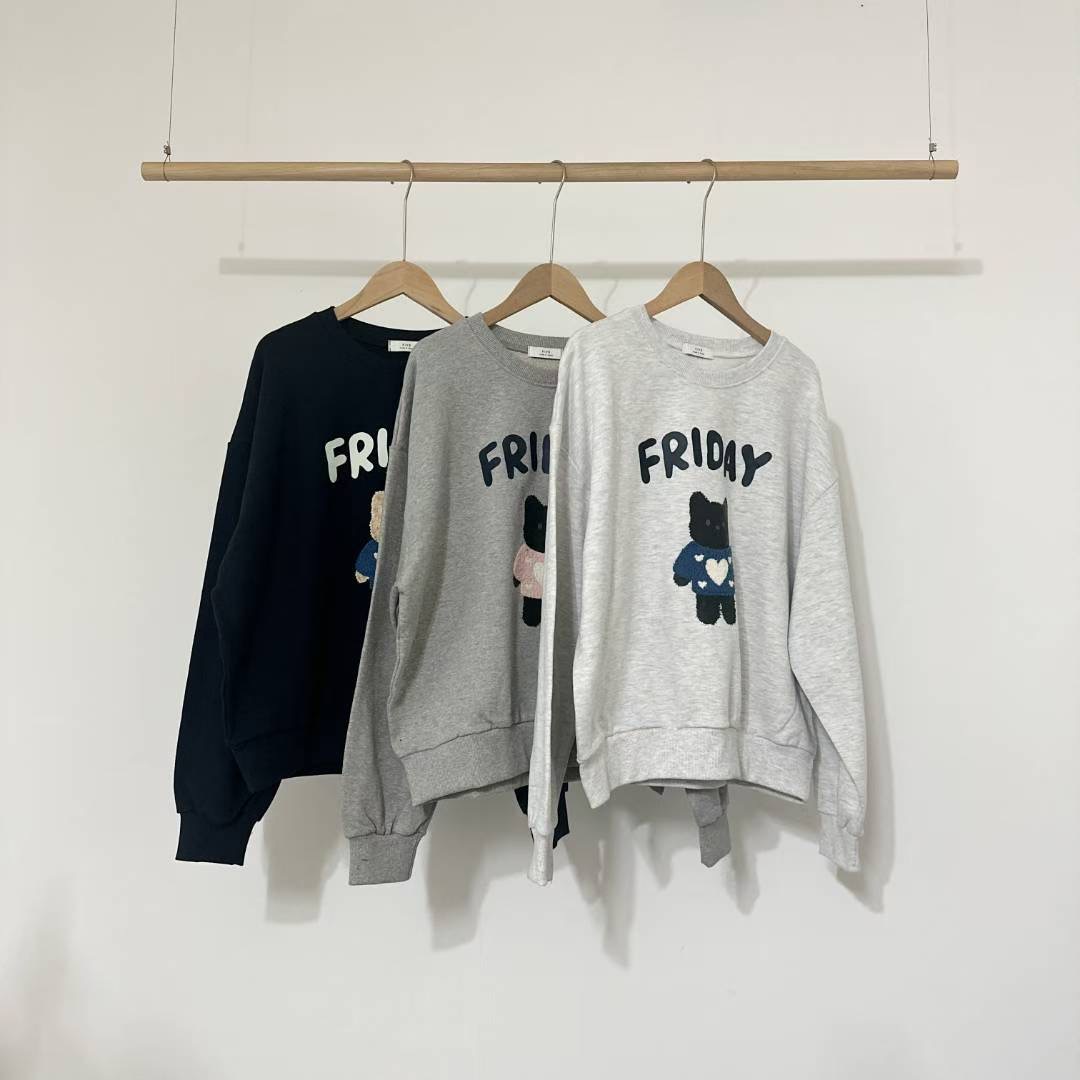 FIVE韓國直郵㊣女士新款時尚職業真品推薦人氣25秋冬熱賣衛衣FIVE衛衣圖色2左二色
