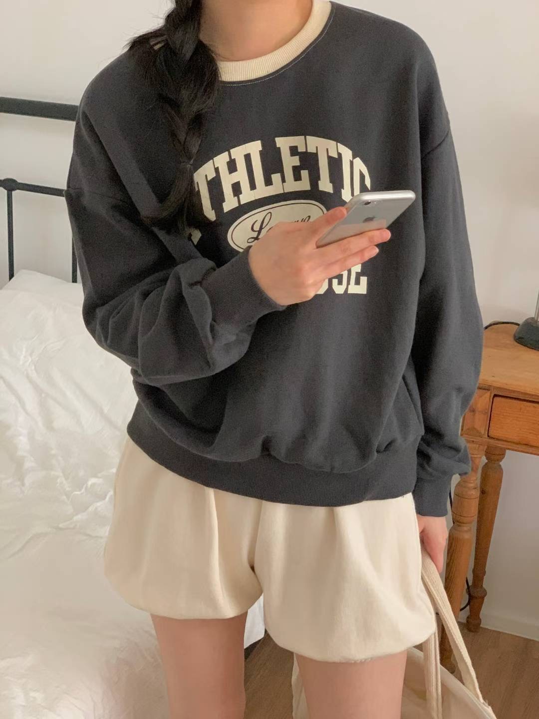 FIVE東大門㊣代購女裝新款時尚人氣休閑推薦25秋冬職業衛衣FIVE衛衣圖色1