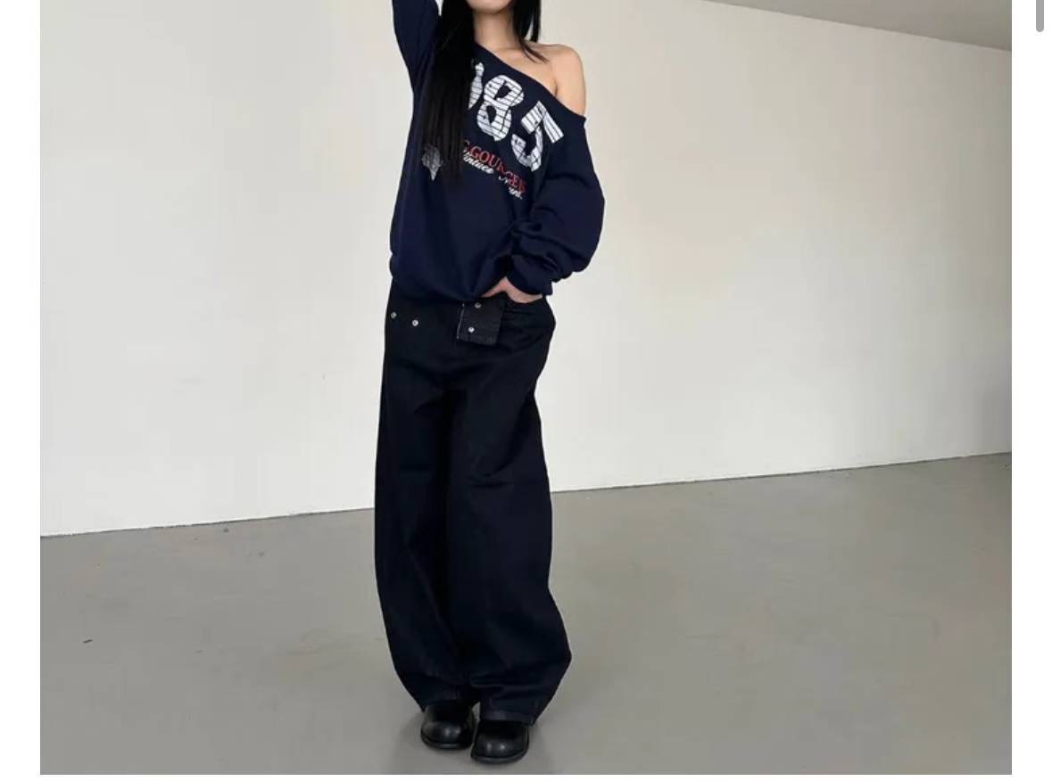1ONE.CHASER東大門㊣代購女士新款25秋冬推薦時尚人氣牛仔褲1ONE.CHASER牛仔褲