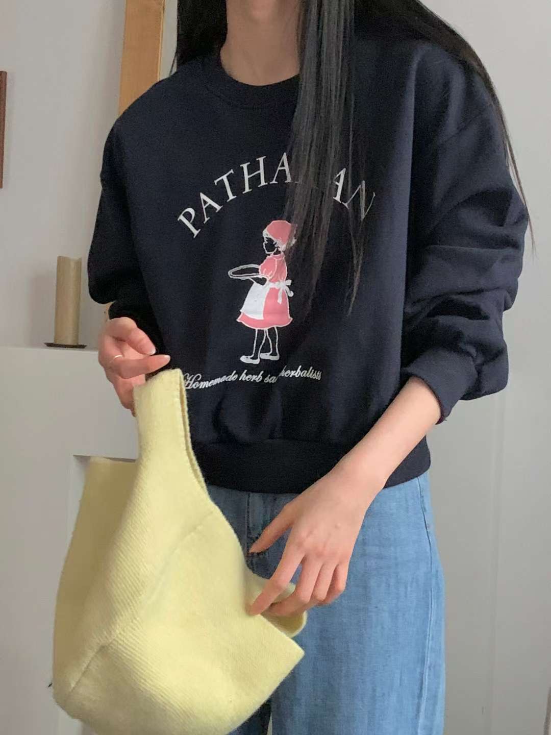 FIVE韓國直郵㊣女裝新款推薦人氣時尚25秋冬職業休閑真品衛衣FIVE衛衣圖色1