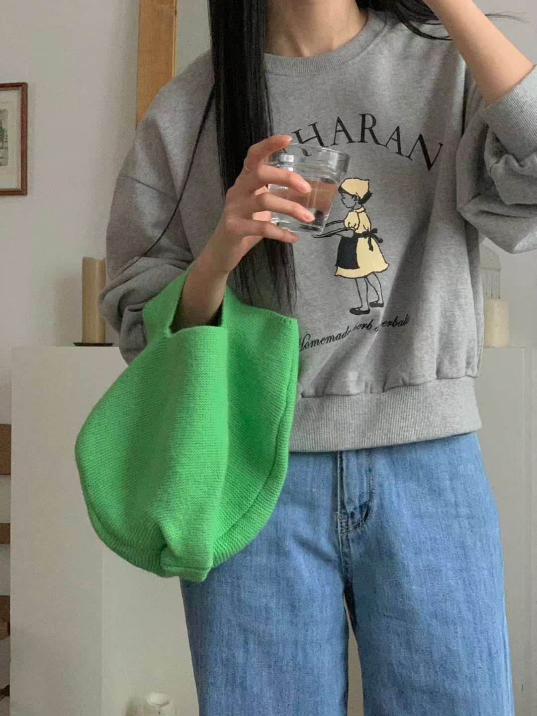 FIVE韓國直郵㊣女裝新款推薦人氣時尚25秋冬職業休閑真品衛衣FIVE衛衣圖色2