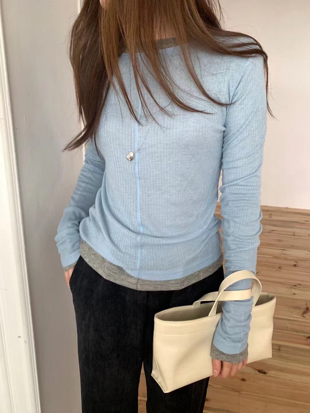 WEARME韓國代購㊣女裝新品職業人氣25秋冬推薦休閑真品長袖T恤WEARME長袖T恤