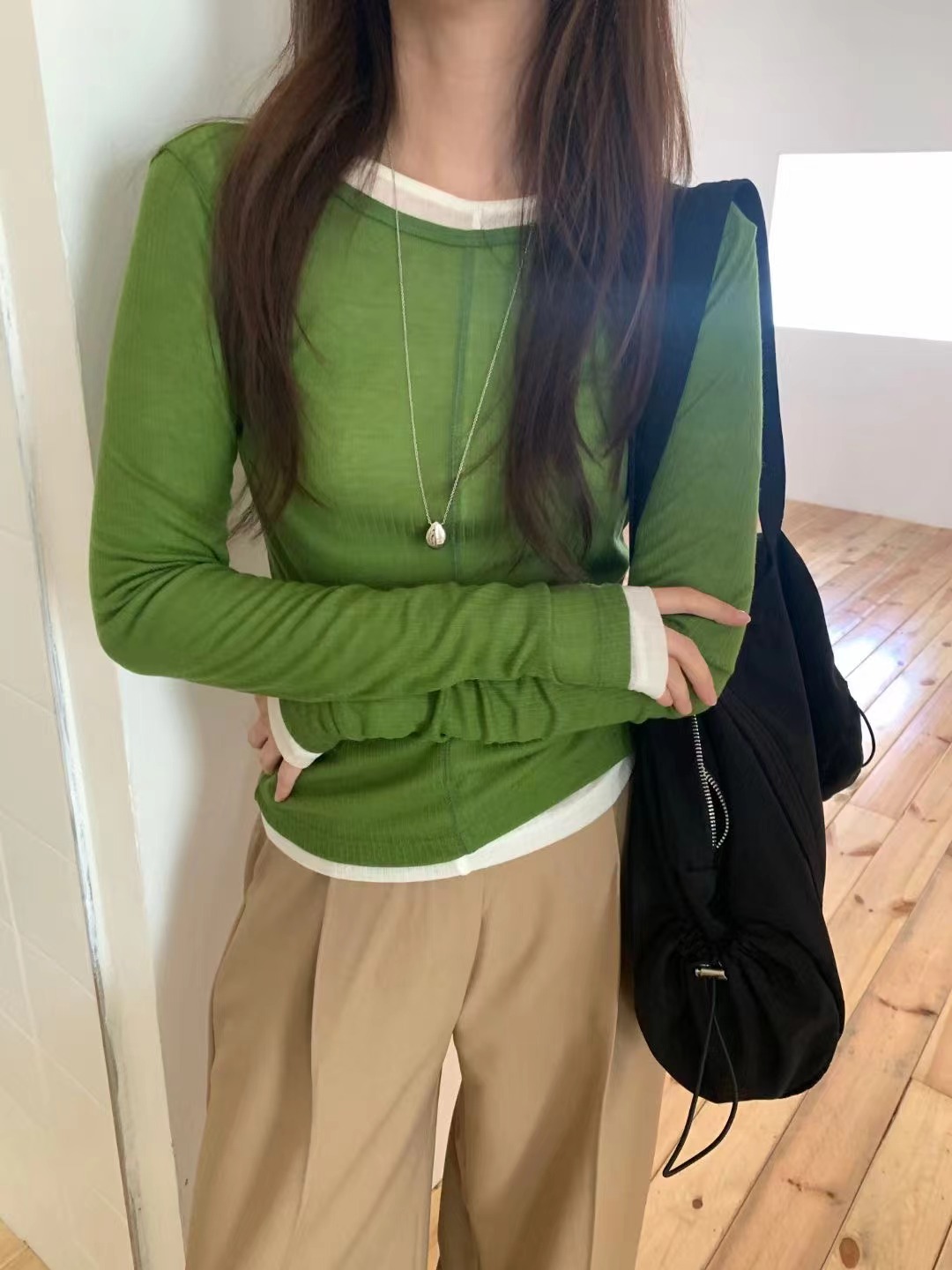 WEARME韓國代購㊣女裝新品職業人氣25秋冬推薦休閑真品長袖T恤WEARME長袖T恤