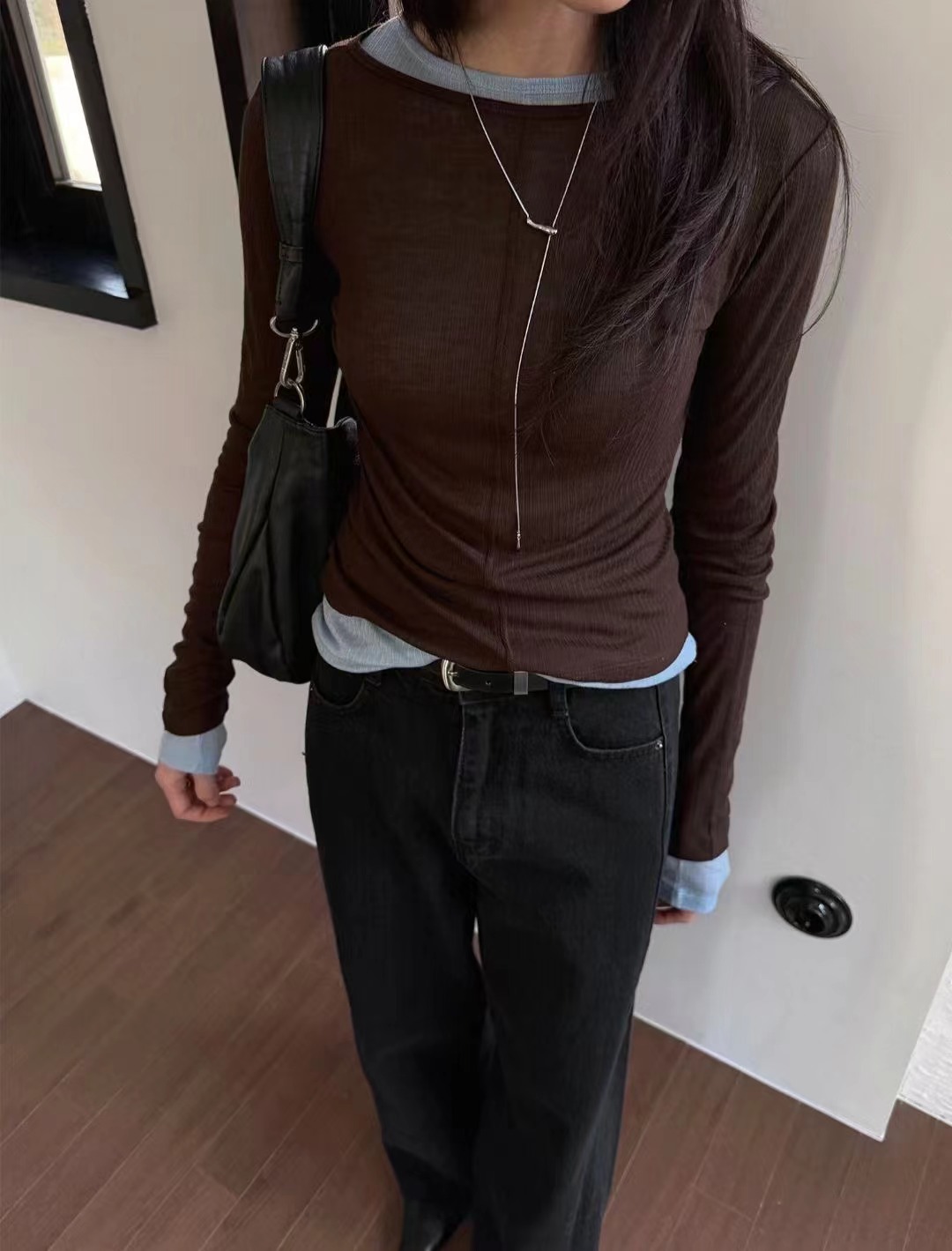 WEARME韓國代購㊣女裝新品職業人氣25秋冬推薦休閑真品長袖T恤WEARME長袖T恤