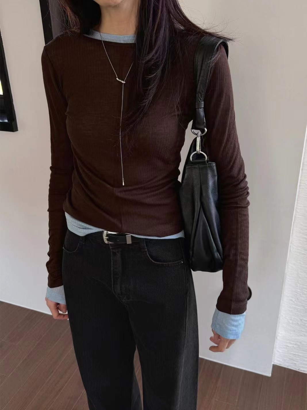 WEARME韓國代購㊣女裝新品職業人氣25秋冬推薦休閑真品長袖T恤WEARME長袖T恤圖色3