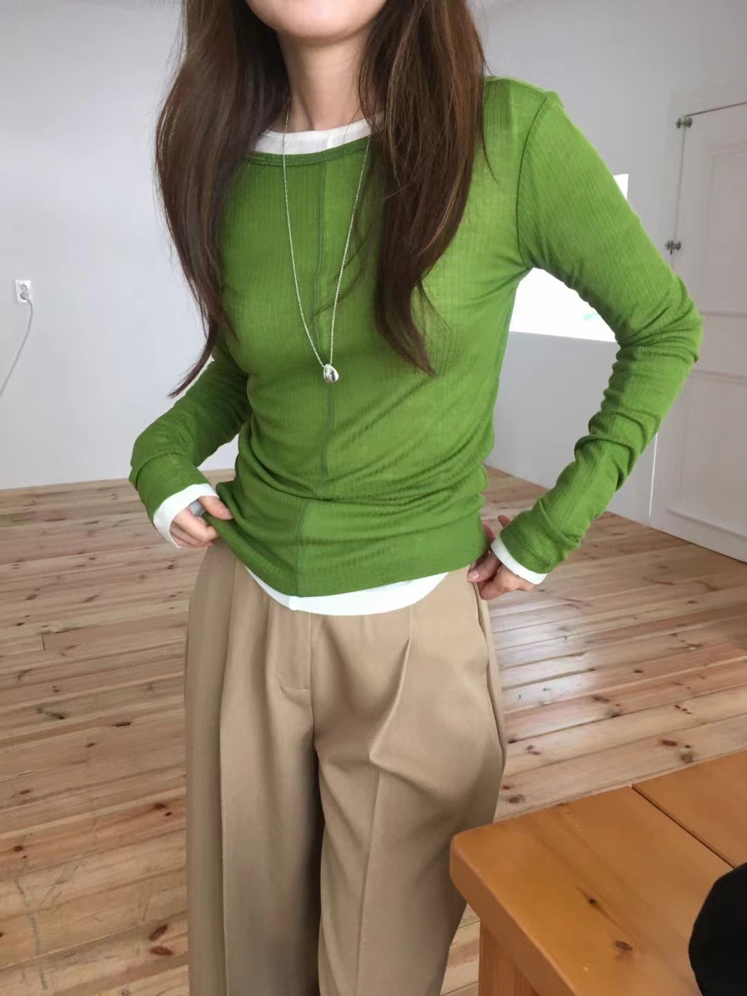 WEARME韓國代購㊣女裝新品職業人氣25秋冬推薦休閑真品長袖T恤WEARME長袖T恤圖色4