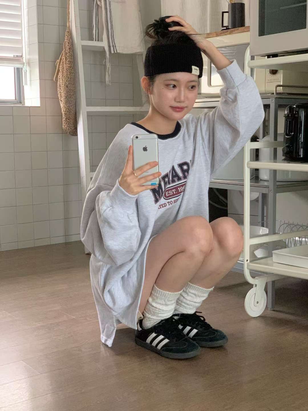 FIVE韓國代購㊣女士新款推薦25秋冬熱賣職業真品衛衣寬松開衩FIVE衛衣
