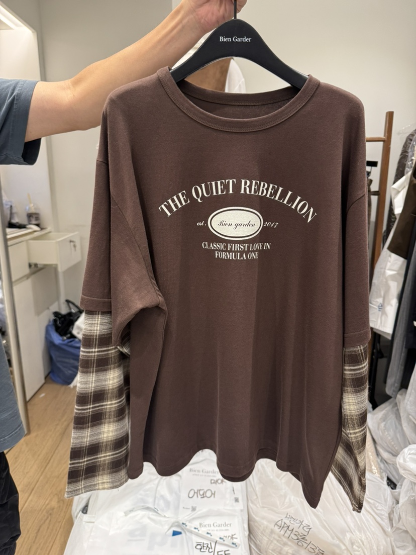BIEN GARDER東大門㊣直郵女裝新款真品休閑25秋冬長袖T恤復古BIEN GARDER長袖T恤圖色2