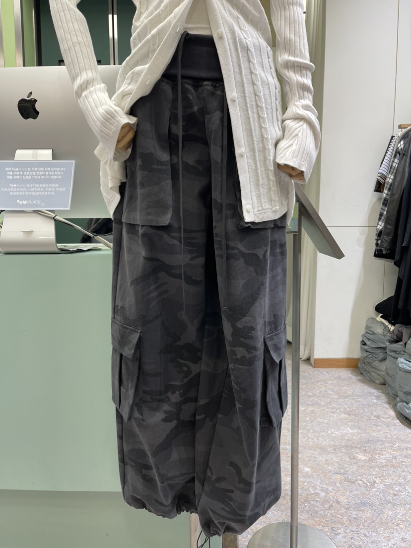 REIZ韓國代購㊣女裝新品職業推薦25秋冬真品人氣休閑褲迷彩REIZ休閑褲