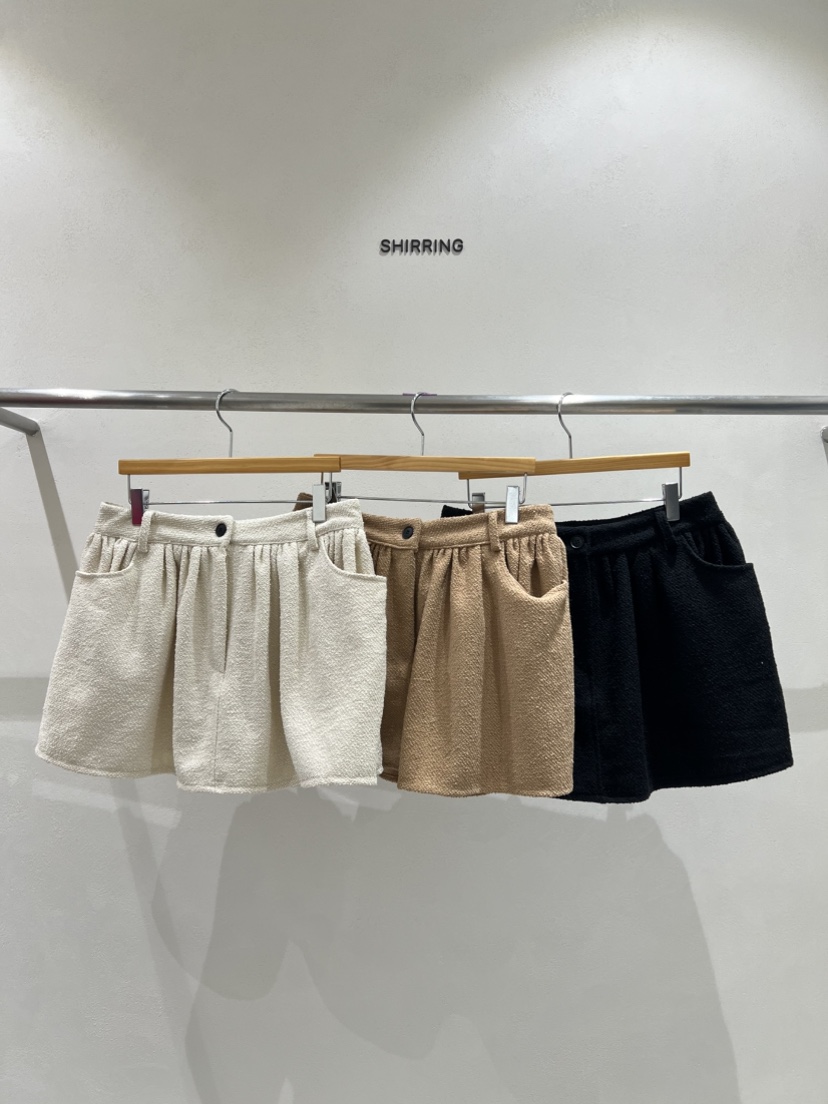 SHIRRING東大門㊣實拍女裝新品25秋冬職業人氣短裙粗花呢打折SHIRRING短裙